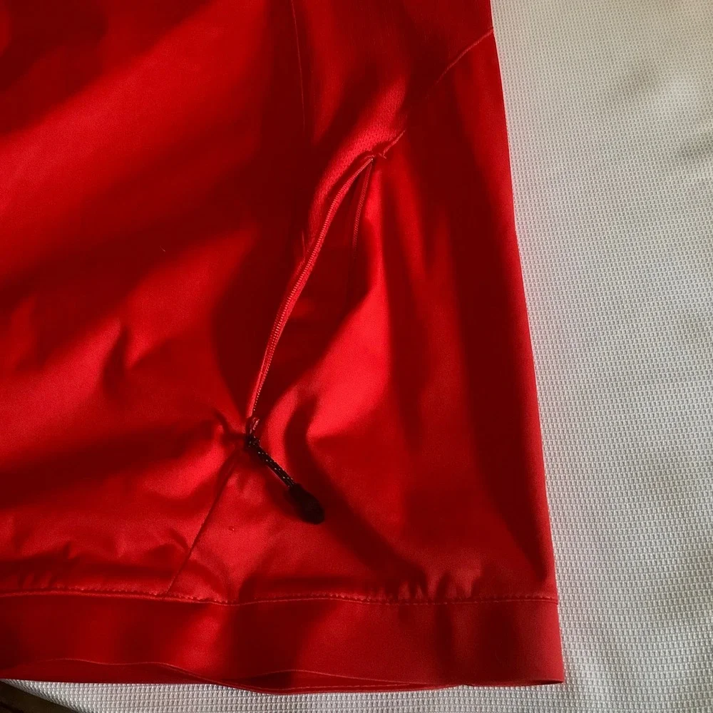 Nike Men Red Long Sleeve V-Neck Training Fall Pullover Jacket 3XL Zipper Pockets